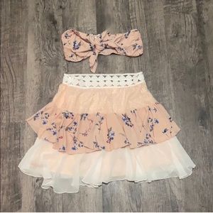 Floral Skirt & matching bandeau set Showpo